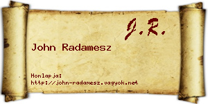 John Radamesz névjegykártya